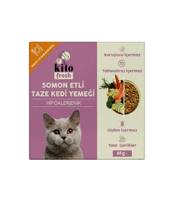 Kito Fresh Somon Etli Kedi Yemeği 85gr