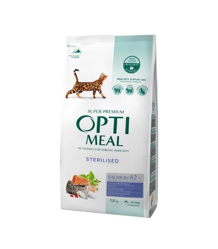 Optimeal Somonlu Kısırlaştırılmış Kedi Maması 1.5kg