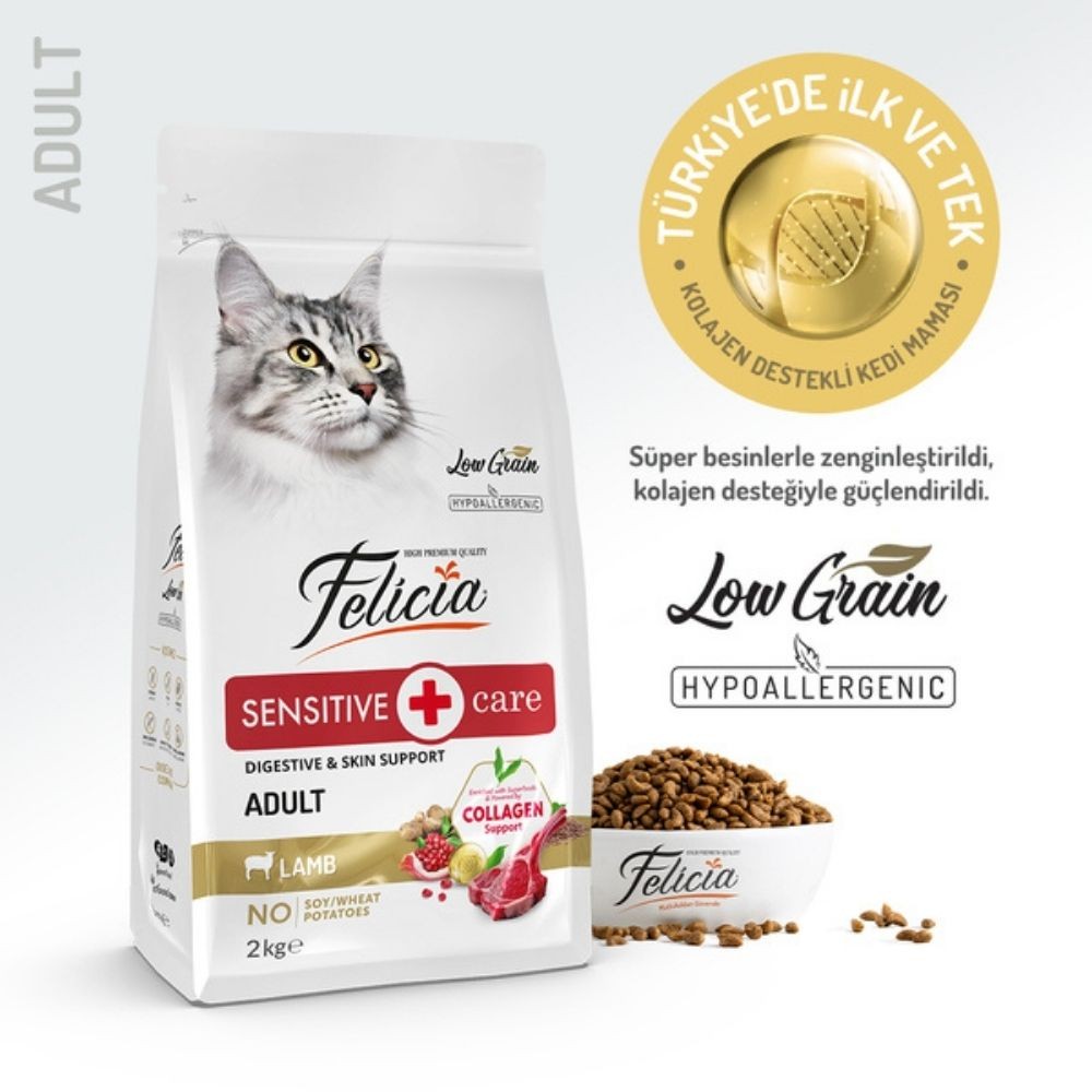 Felicia Kolajenli Kuzulu Az Tahıllı Yetişkin Kedi Maması 2 Kg