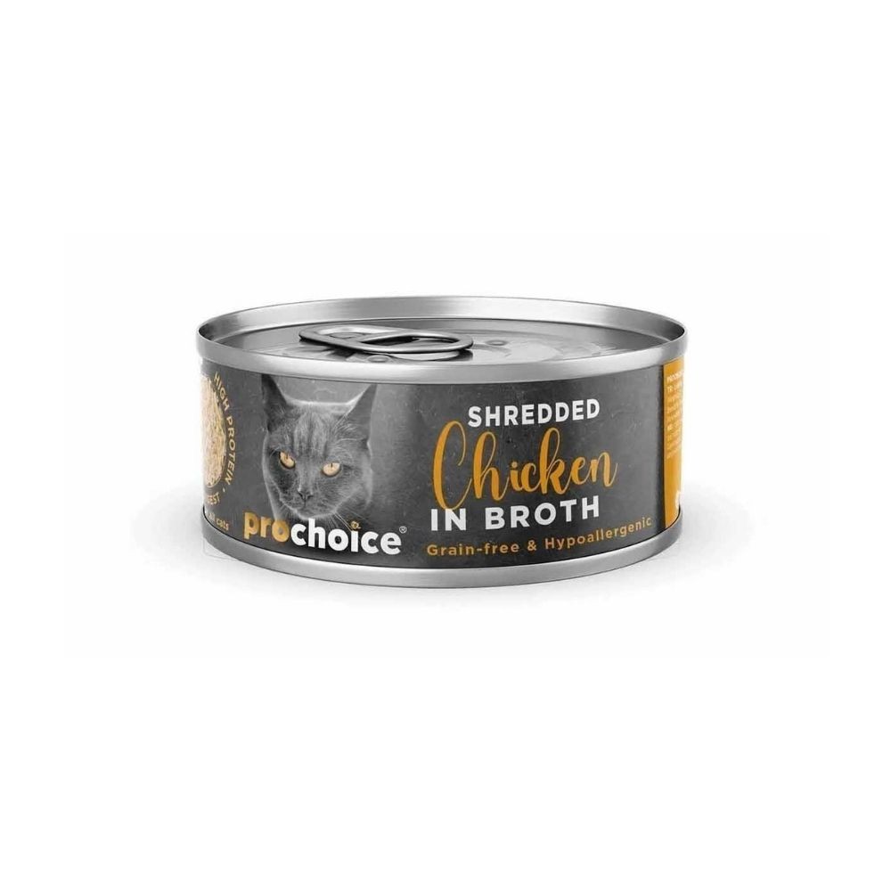 ProChoice Sos İçinde Tiftiklenmiş Tavuk Etli Tahılsız Yetişkin Kedi Konservesi 70gr