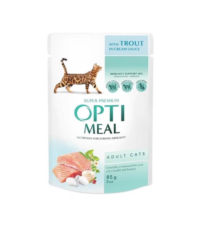 Optimeal Alabalıklı Krema Soslu Yetişkin Kedi Konserversi 85gr