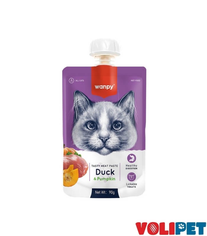 Wanpy Taze Ördekli&Bal Kabaklı Kedi Et Ezmesi 90 gr