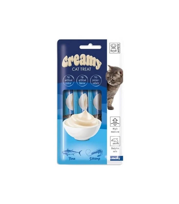 M-PETS Ton Balıklı ve Karidesli Sıvı Kedi Ödül Maması 15gr (4'lü)