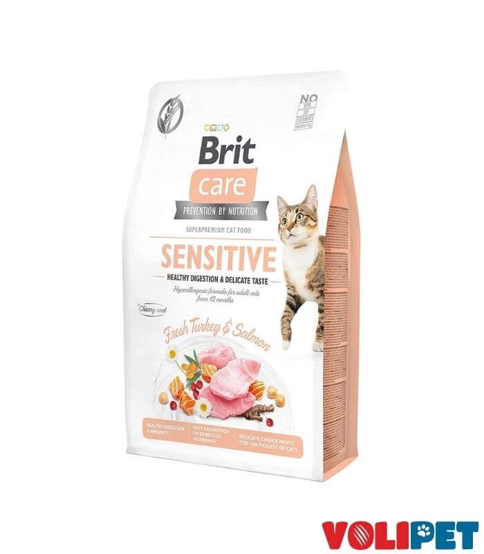 Brit Care Sensitive (Sindirim Sistemi) Hindi ve Somonlu Yetişkin Kedi Maması 2 Kg