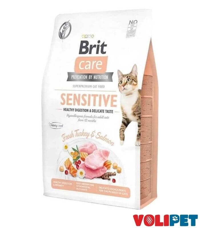 Brit Care Sensitive (Sindirim Sistemi) Hindi ve Somonlu Yetişkin Kedi Maması 7 Kg