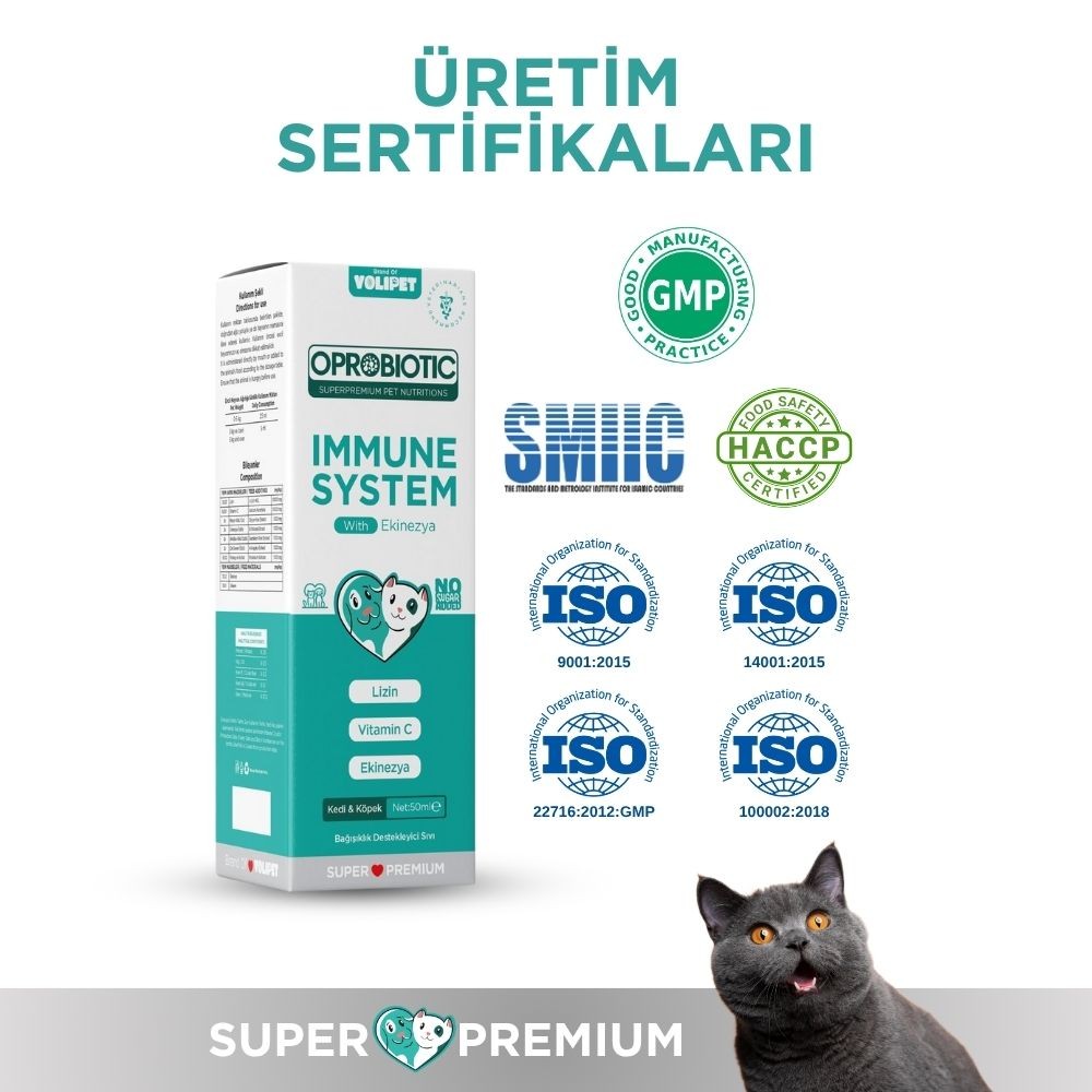 Oprobiotic Kedi ve Köpekler İçin Immune System Bağışıklık Damlası 50ml (KEDİ KÖPEK BAĞIŞIKLIK DESTEKLEYİCİ)