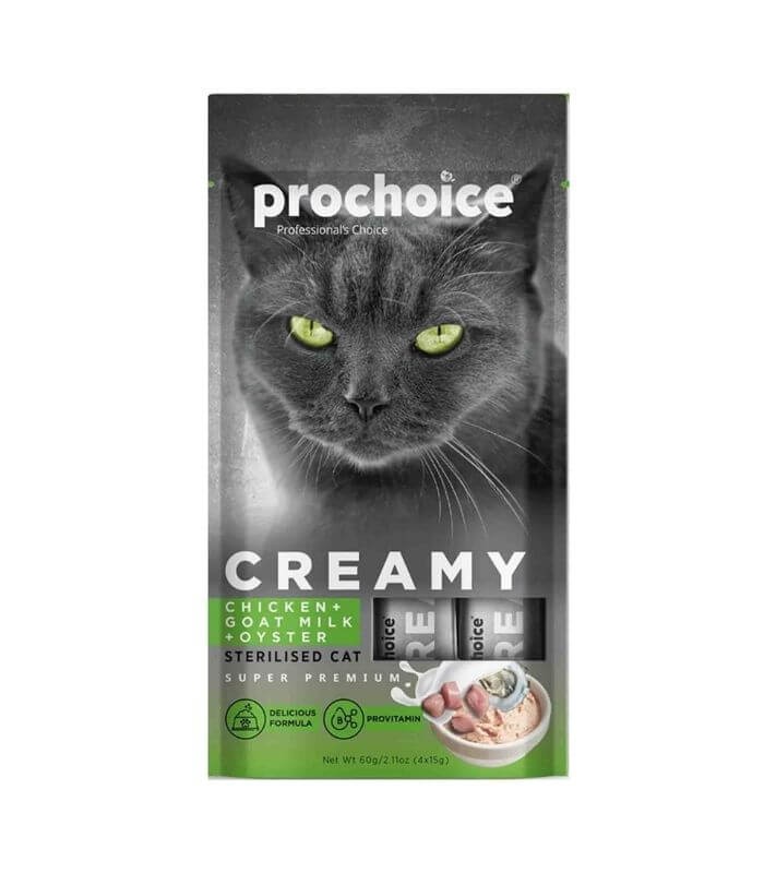 Prochoice Creamy Tavuklu ve Keçi Sütlü Sıvı Kedi Ödül Maması 15gr(4'lü)