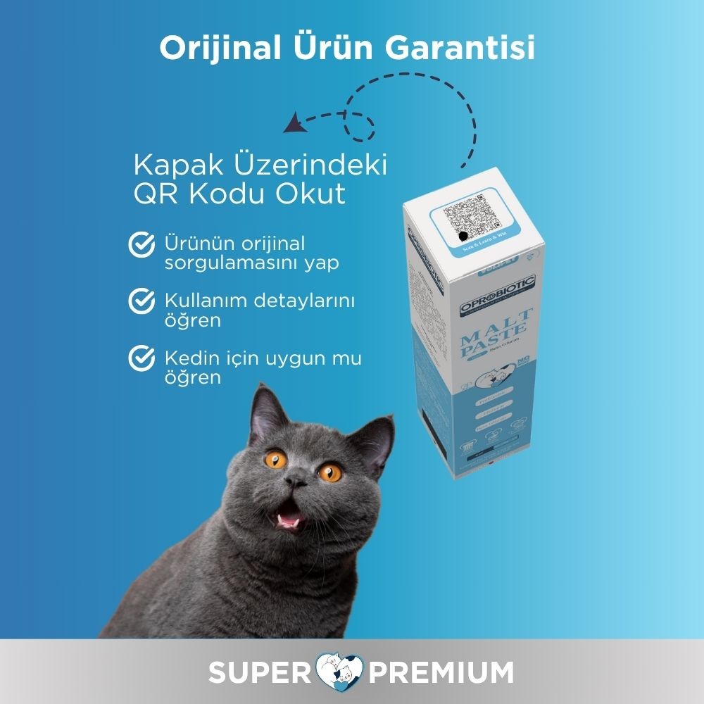 Oprobiotic Kediler İçin Süper Premium Malt Macun 100gr (TÜY YUMAĞI ÖNLEYİCİ)