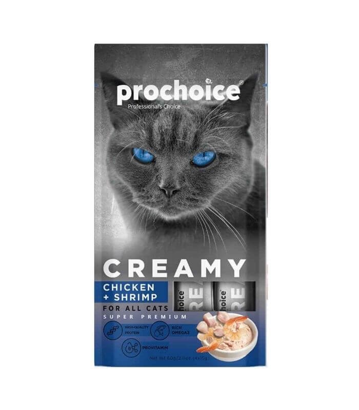 Prochoice Creamy Tavuklu ve Karidesli Sıvı Kedi Ödül Maması 15gr(4'lü)