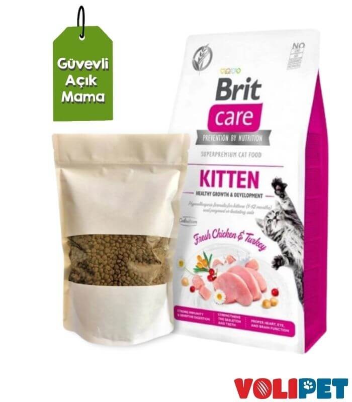 Brit Care Hypo-Allergenic Sağlıklı Büyüme için Tavuklu ve Hindili Tahılsız Yavru Kedi Maması 1 Kg (Açık Mama)