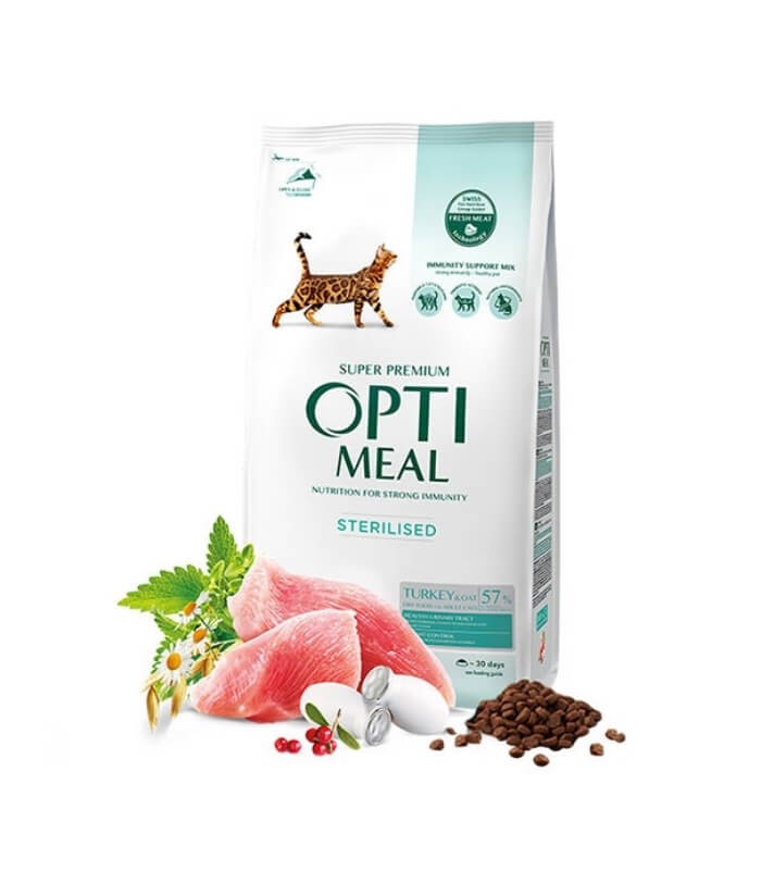 Optimeal Süper Premium Hindili-Yulaflı Kısır Kedi Maması 10kg