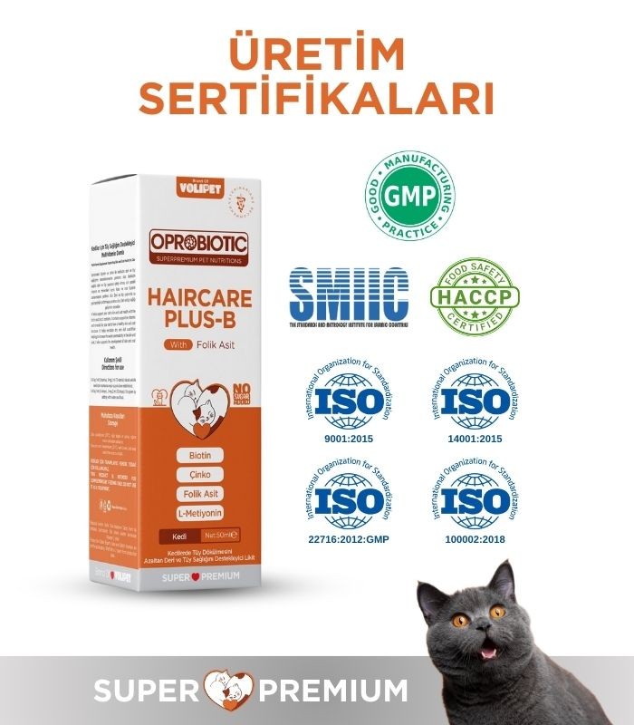 Oprobiotic PlusB Kediler İçin Tüy Dökülmesini Azaltıcı Damla 50ml (TÜY DÖKÜMÜ ÖNLEYİCİ)