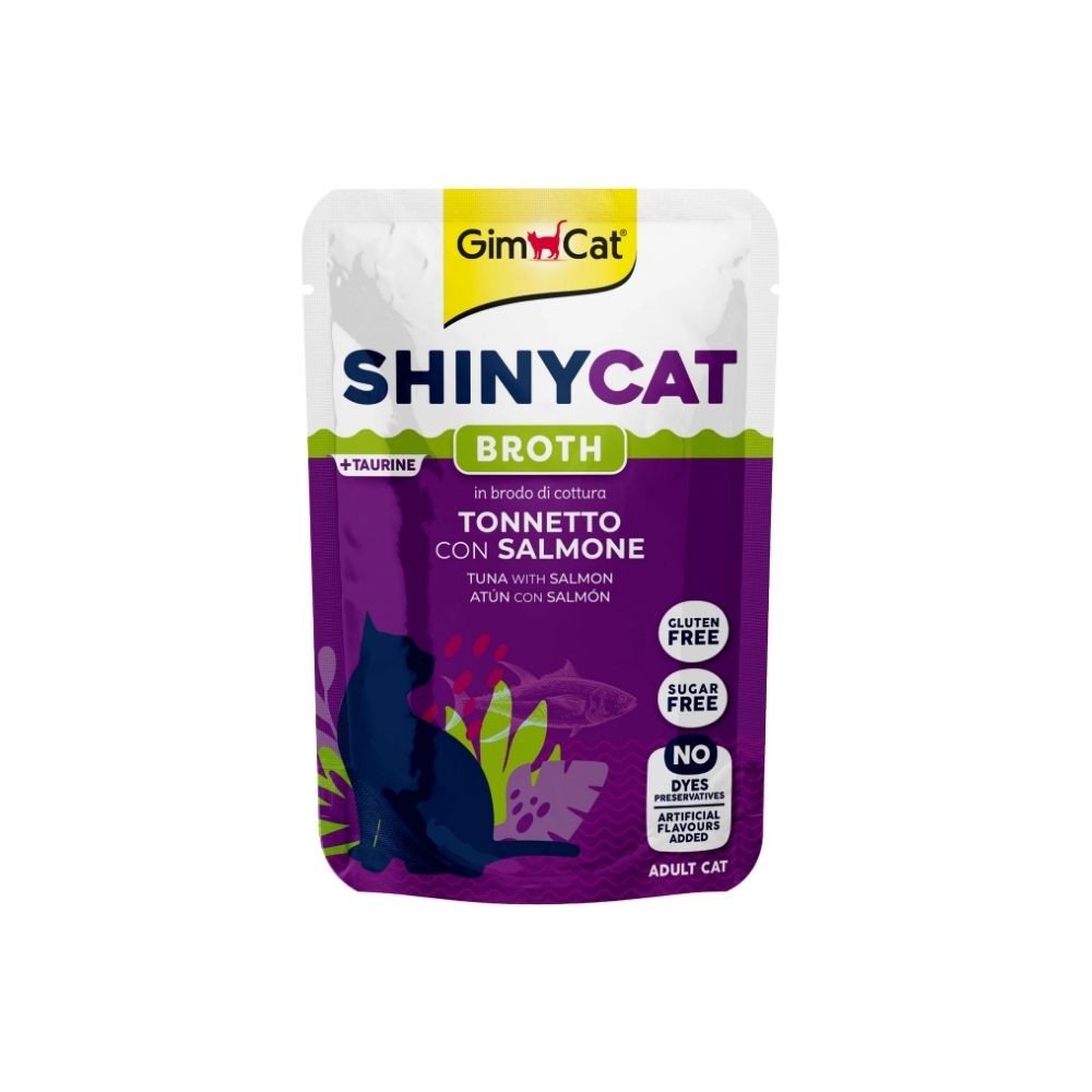 GimCat Shinycat Sos İçinde Ton Balıklı ve Somonlu Yetişkin Kedi Konservesi 70gr