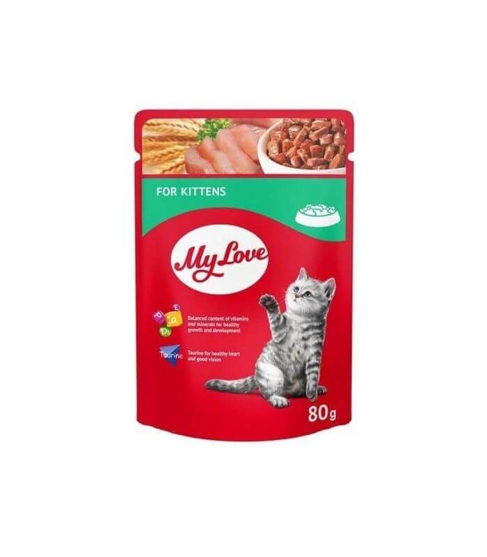 My Love Pouch Tavuk Etli Yavru Yaş Kedi Maması 80gr