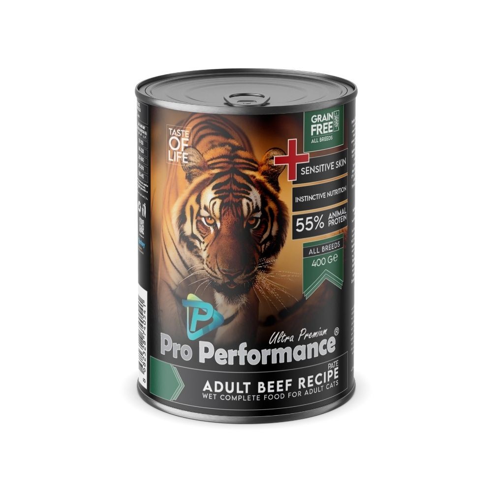 Pro Performance Kediler İçin Tahılsız Sığır Etli Premium Konserve Mama 400gr