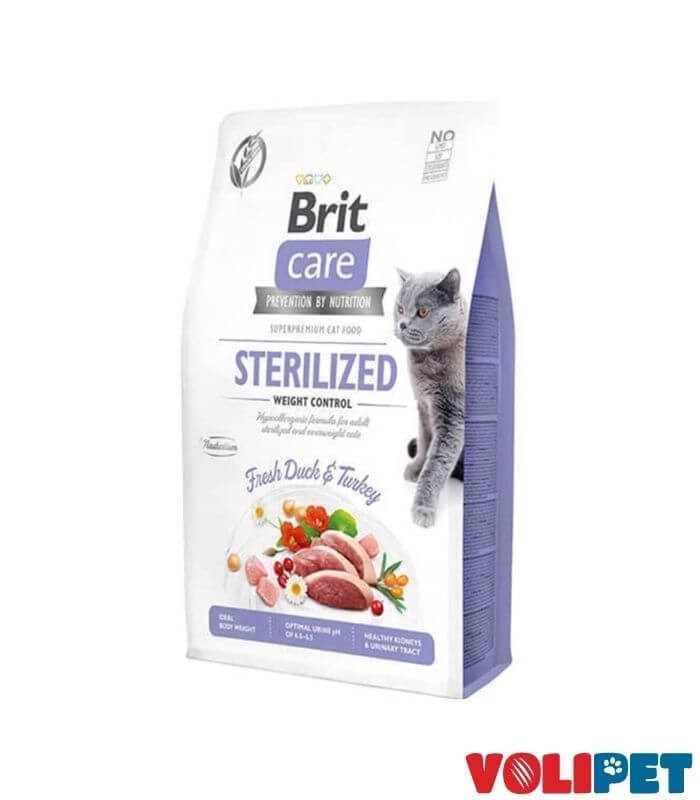 Brit Care Kilo Kontrolü için Ördekli Tahılsız Kısırlaştırılmış Kedi Maması 7 Kg