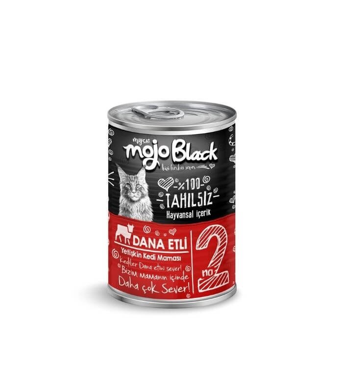 Mojo Black NO:2 Tahılszı Dana Etli Yetişkin Kedi Konservesi 400gr
