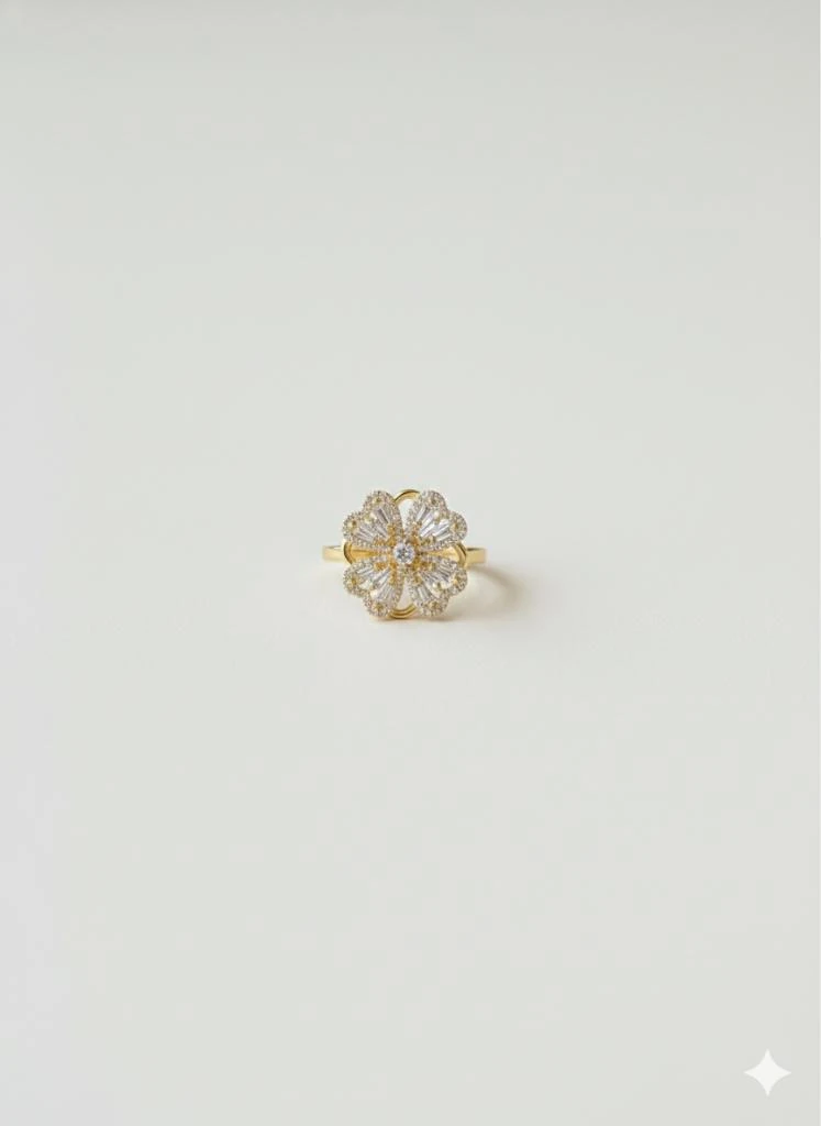 ÇELİK DÖNEN KALP DETAYLI YÜZÜK (ALTIN)