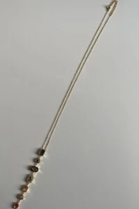 7 Element Renkli Çok Taşlı Y Modeli Çelik Kolye (ALTIN)