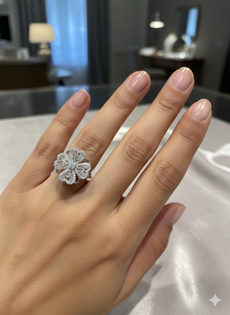 ÇELİK DÖNEN YÜZÜK KALP DETAYLI (GÜMÜŞ)