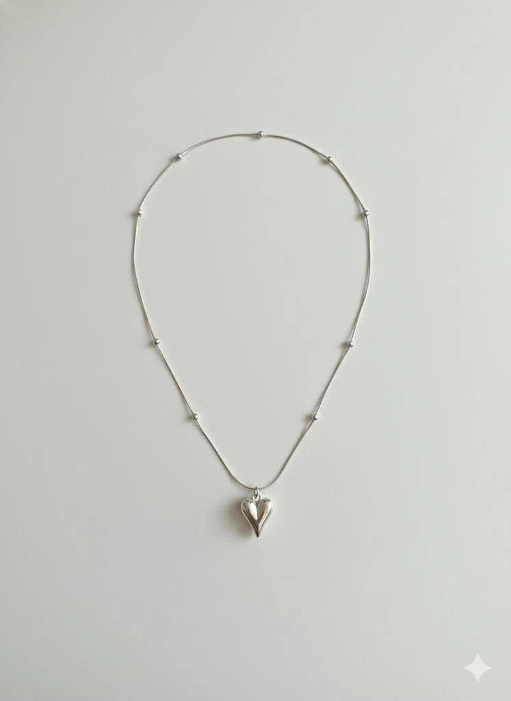 ÇELİK KALP FİGÜRLÜ KOLYE