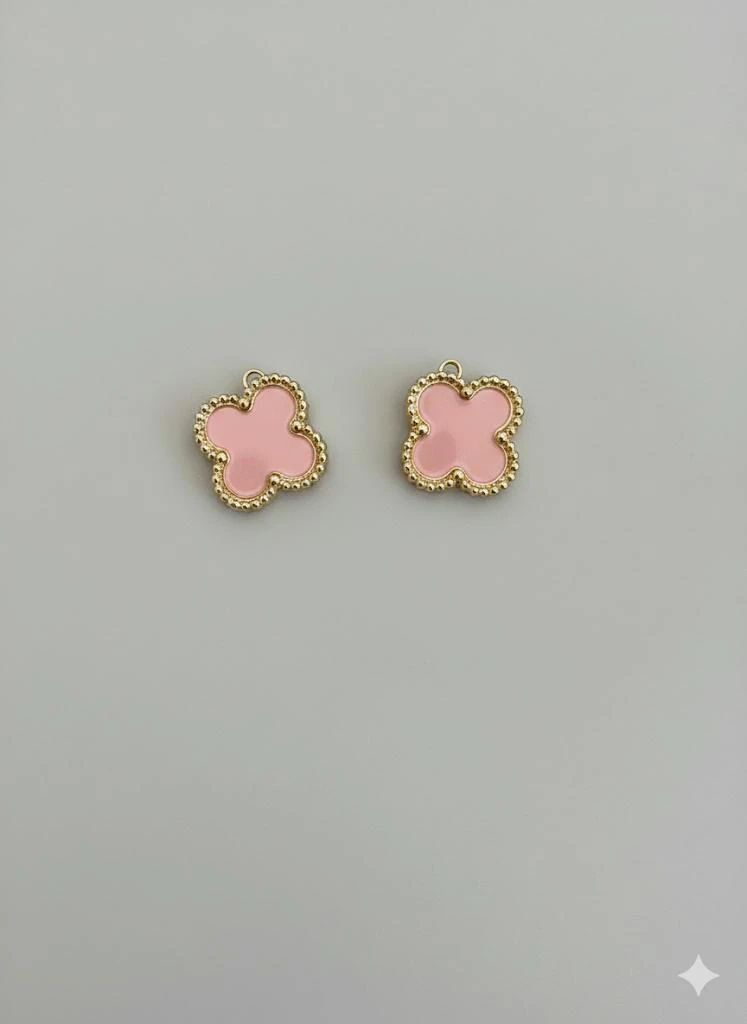 ÇELİK YONCA KÜPE (ALTIN/PEMBE)