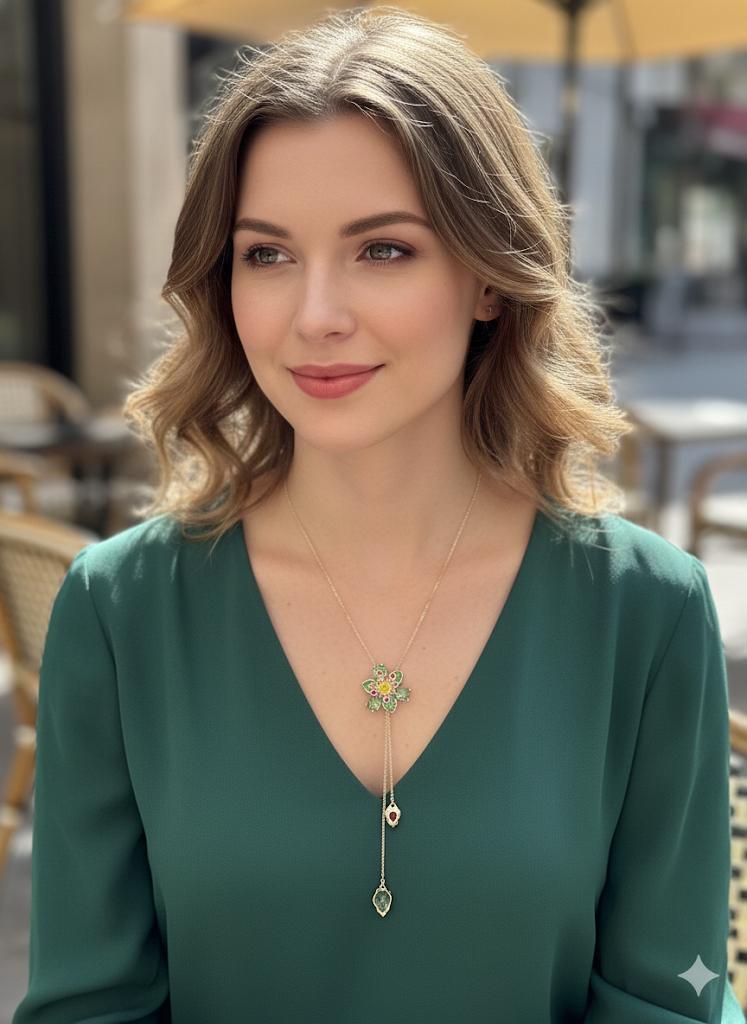 ÇELİK AYARLANABİLİR PAPATYA FİGÜRLÜ KOLYE (ALTIN)