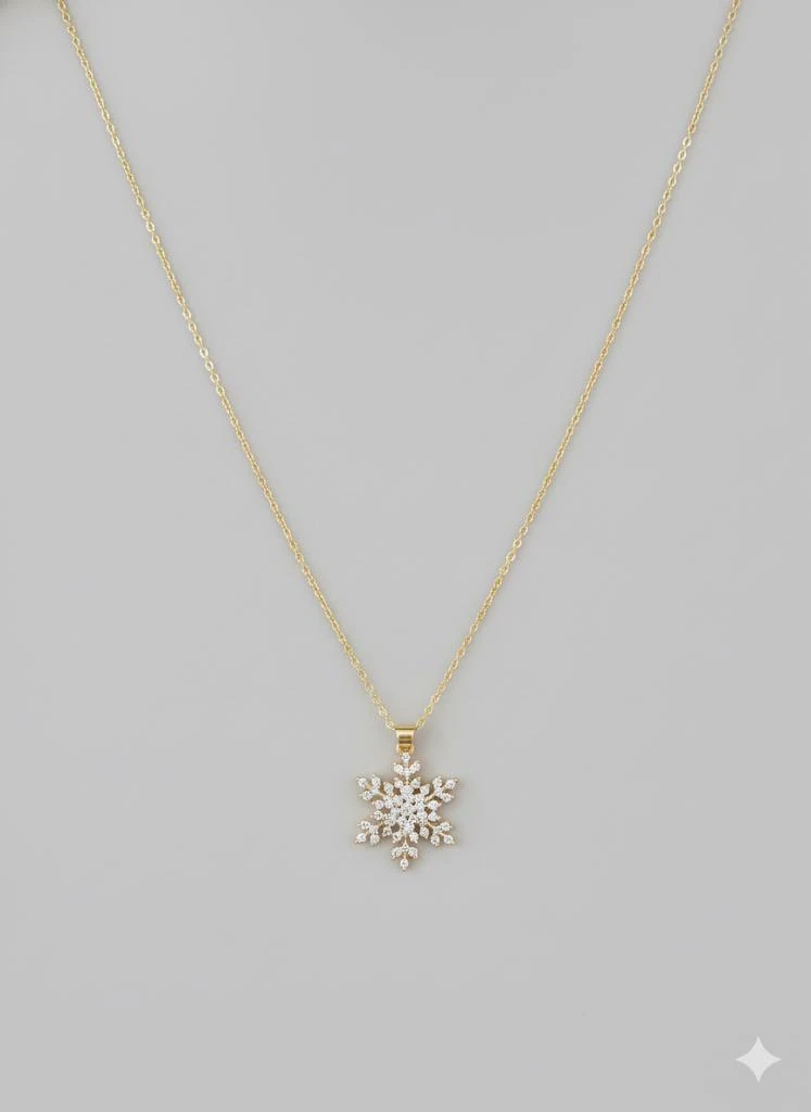 ÇELİK DÖNEN KAR TANESİ KOLYE (ALTIN)