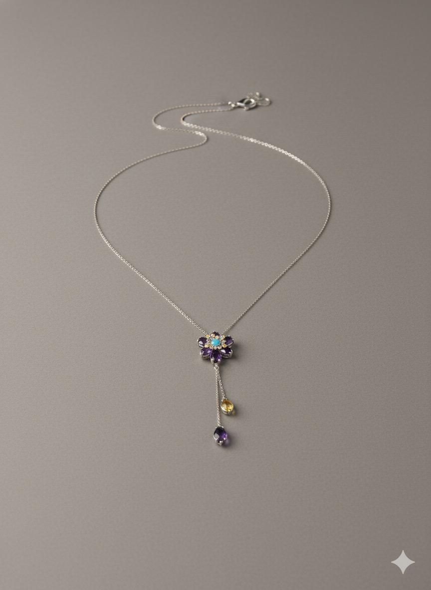 ÇELİK AYARLANABİLİR PAPATYA FİGÜRLÜ KOLYE (GÜMÜŞ)