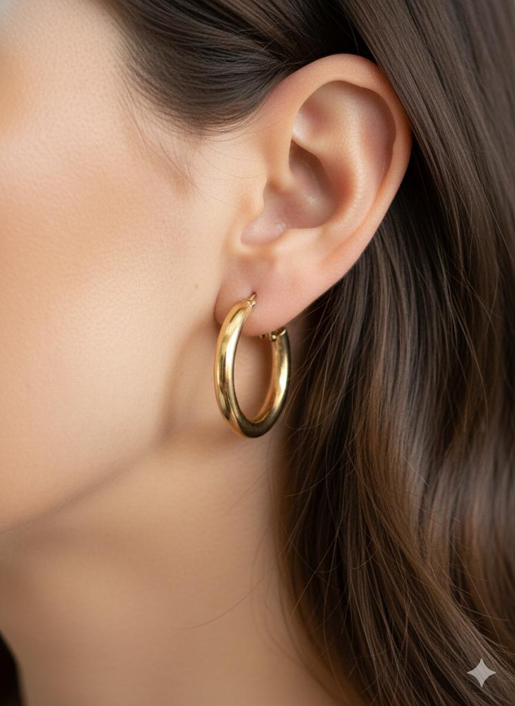 ÇELİK HALKA KÜPE (ALTIN)