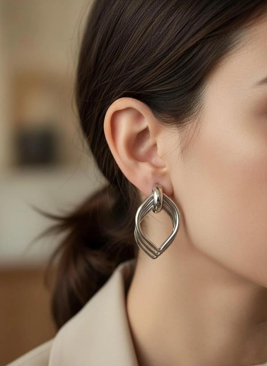 çelik küpe (GÜMÜŞ)