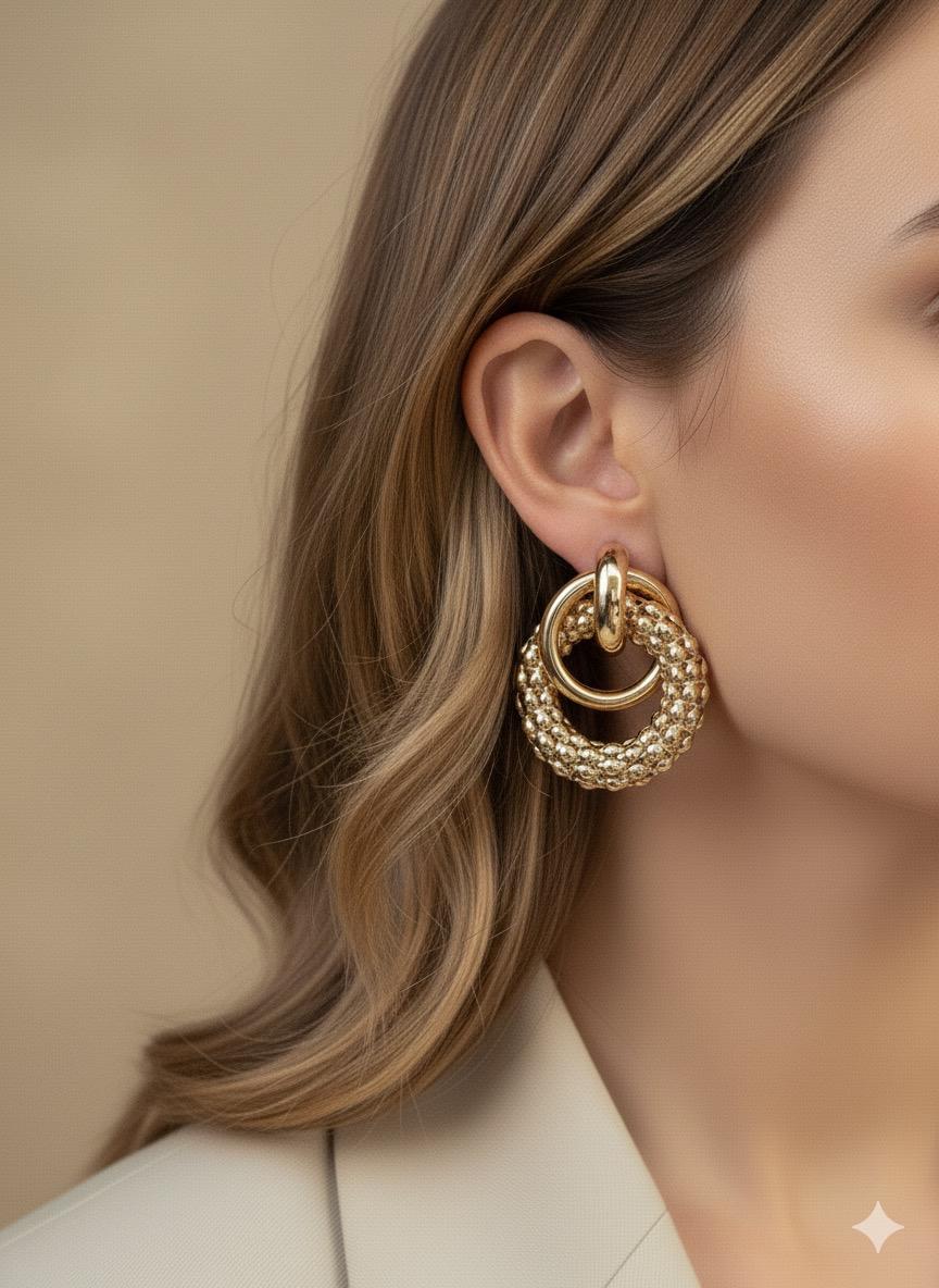 hasır model halka küpe (ALTIN) 