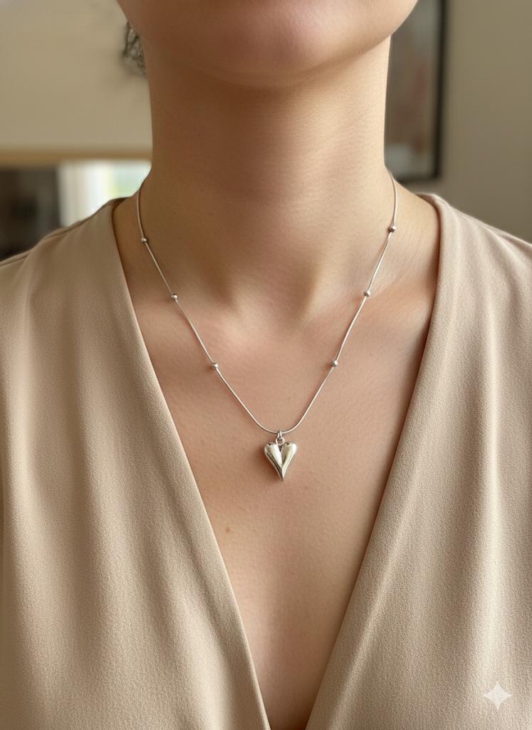 ÇELİK KALP FİGÜRLÜ KOLYE