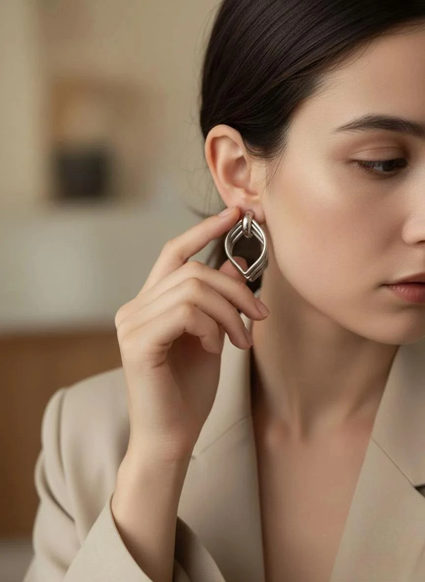 çelik küpe (GÜMÜŞ)