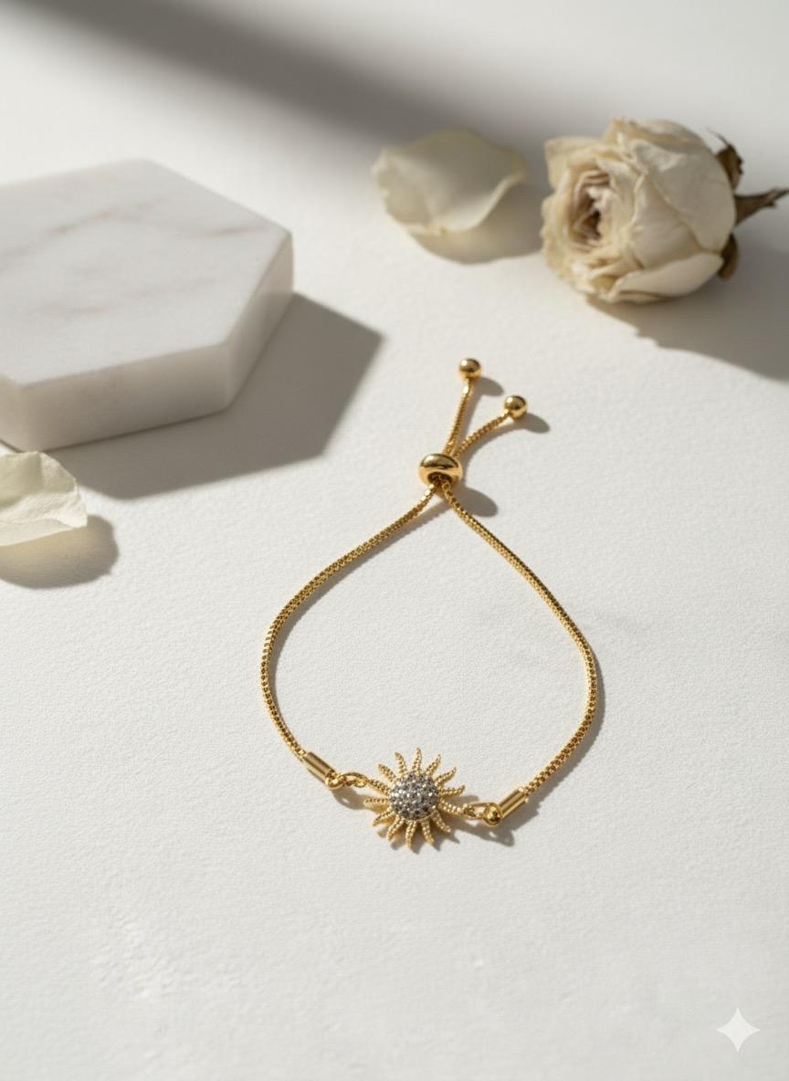 Güneş detaylı bileklik (ALTIN)