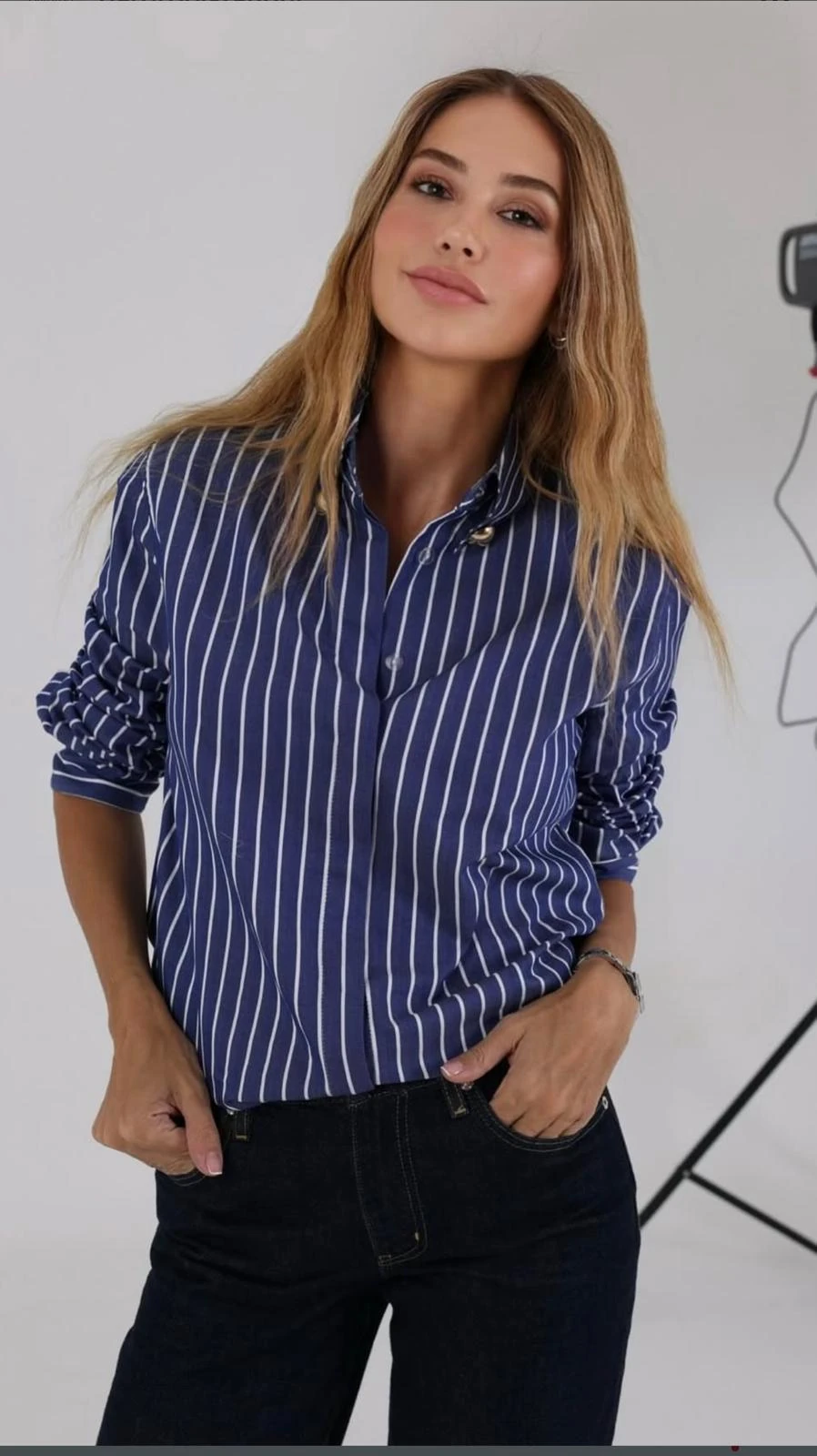 Lacivert-Beyaz Çizgili