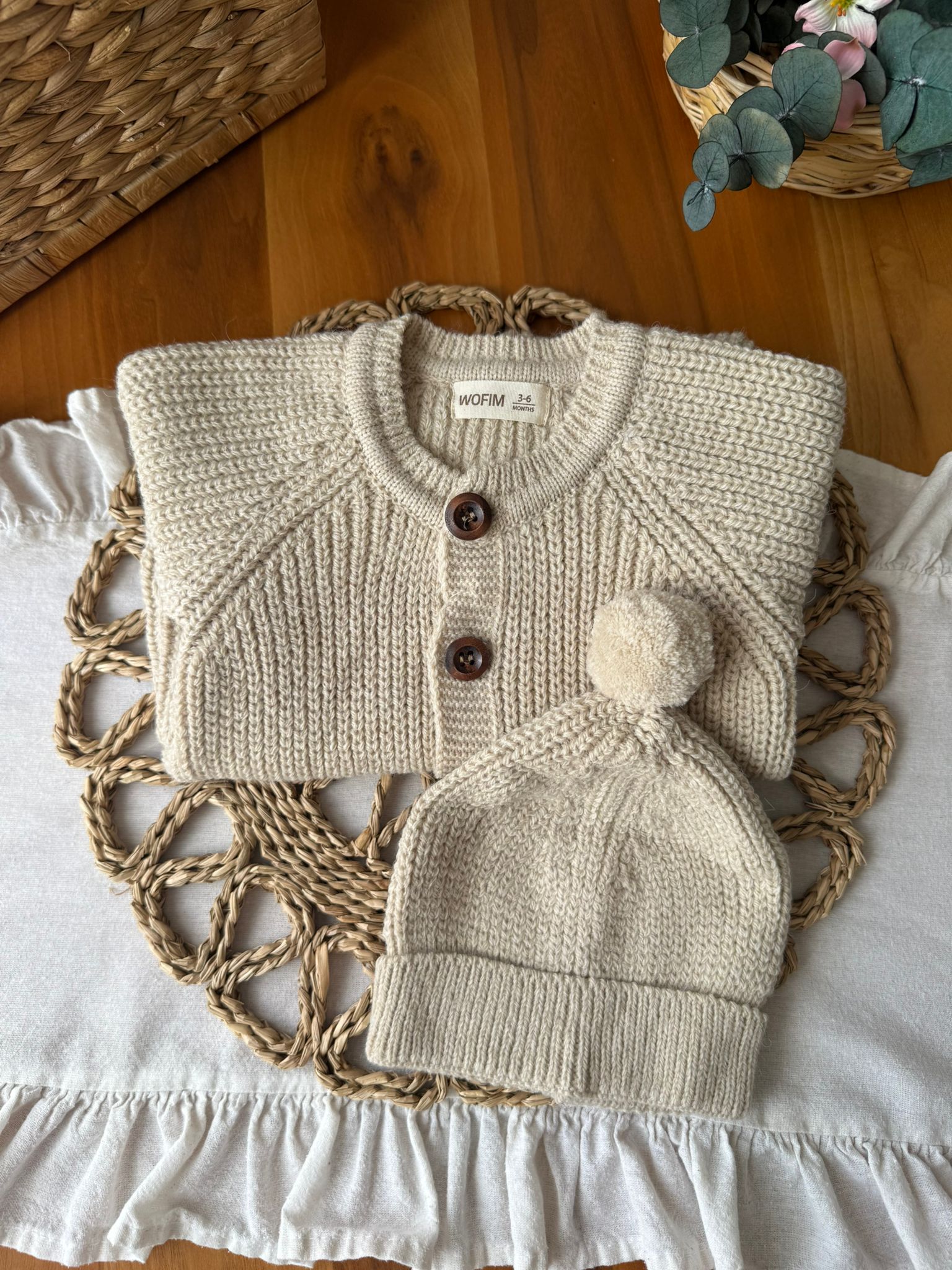 Unisex Şapkalı Selanik Bej Tulum