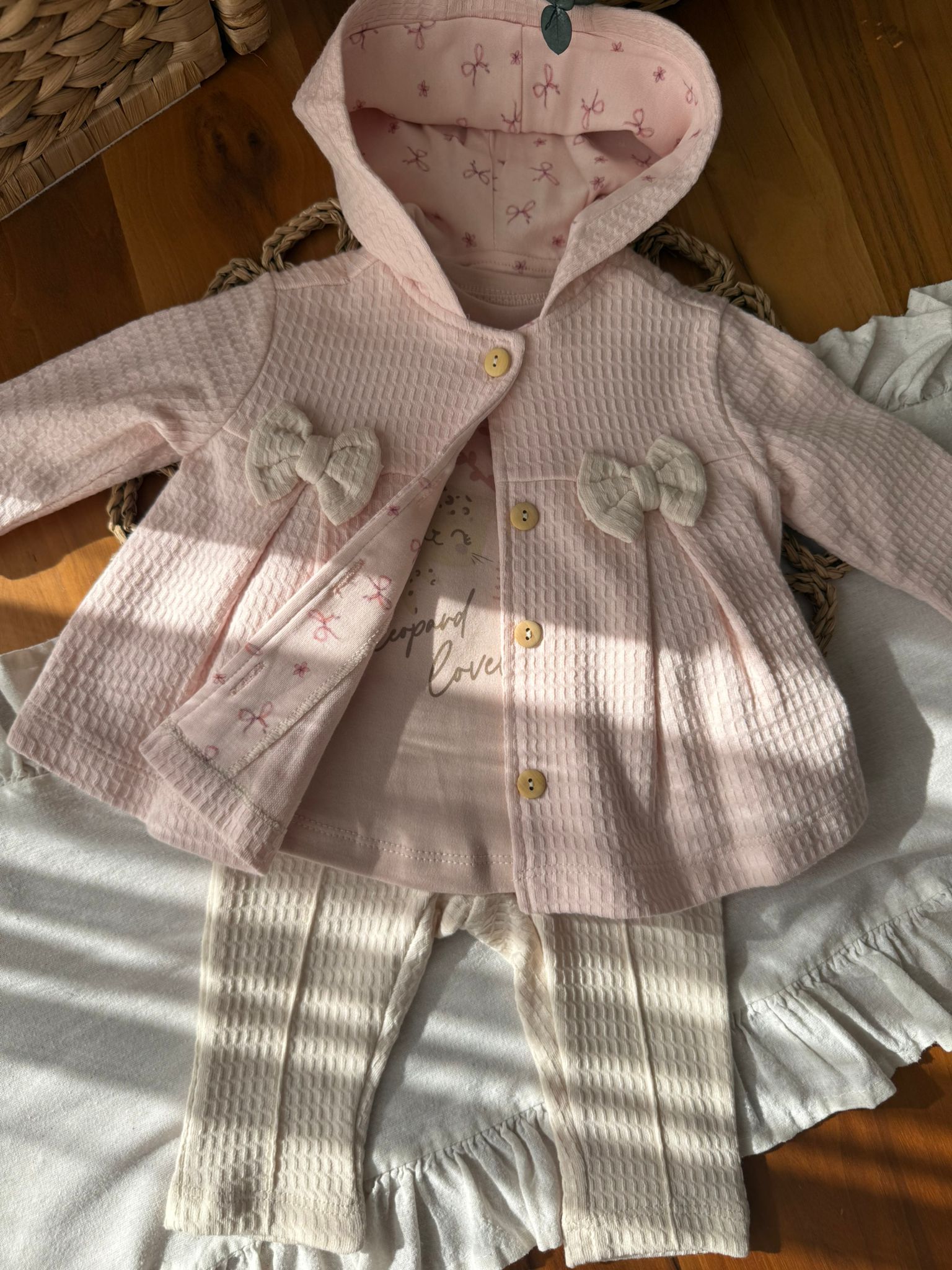 Kız Bebek Lovely 3'lü Pembe Takım