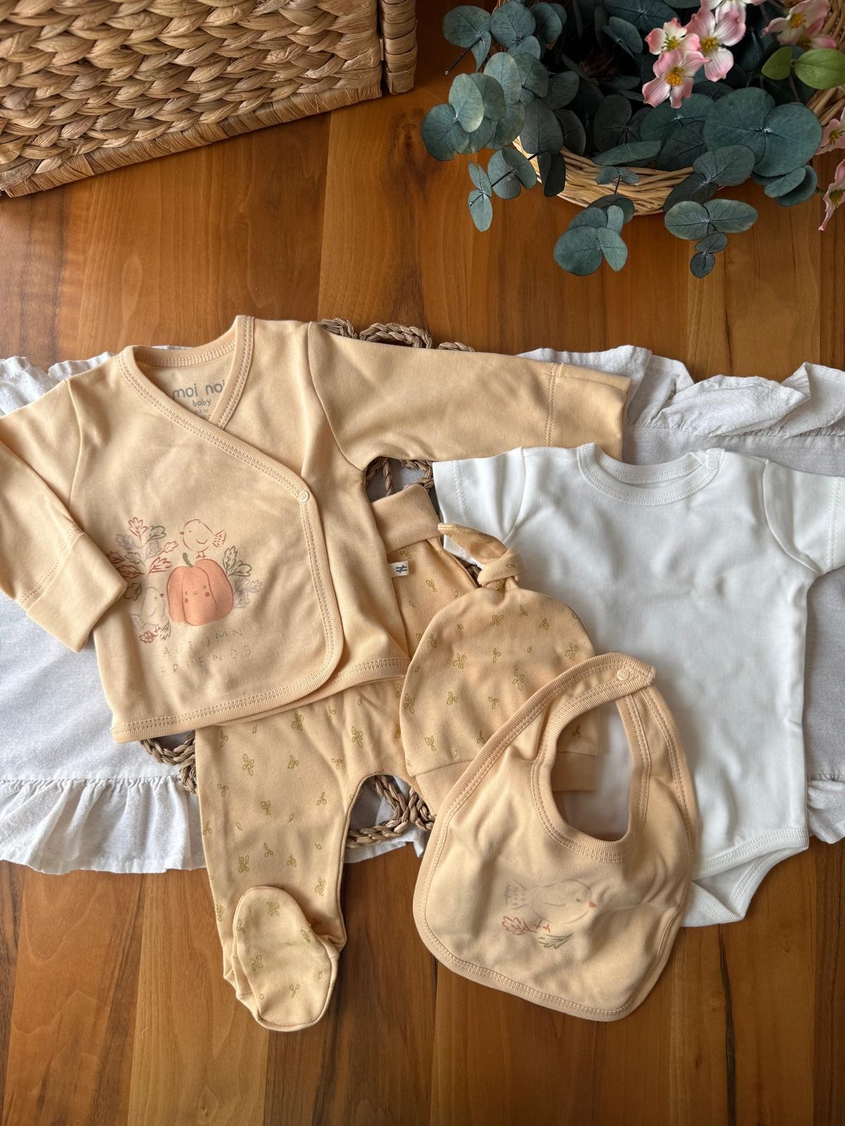 Kız Bebek %100 PAMUK 0-3 AY Sonbahar 5'li Set