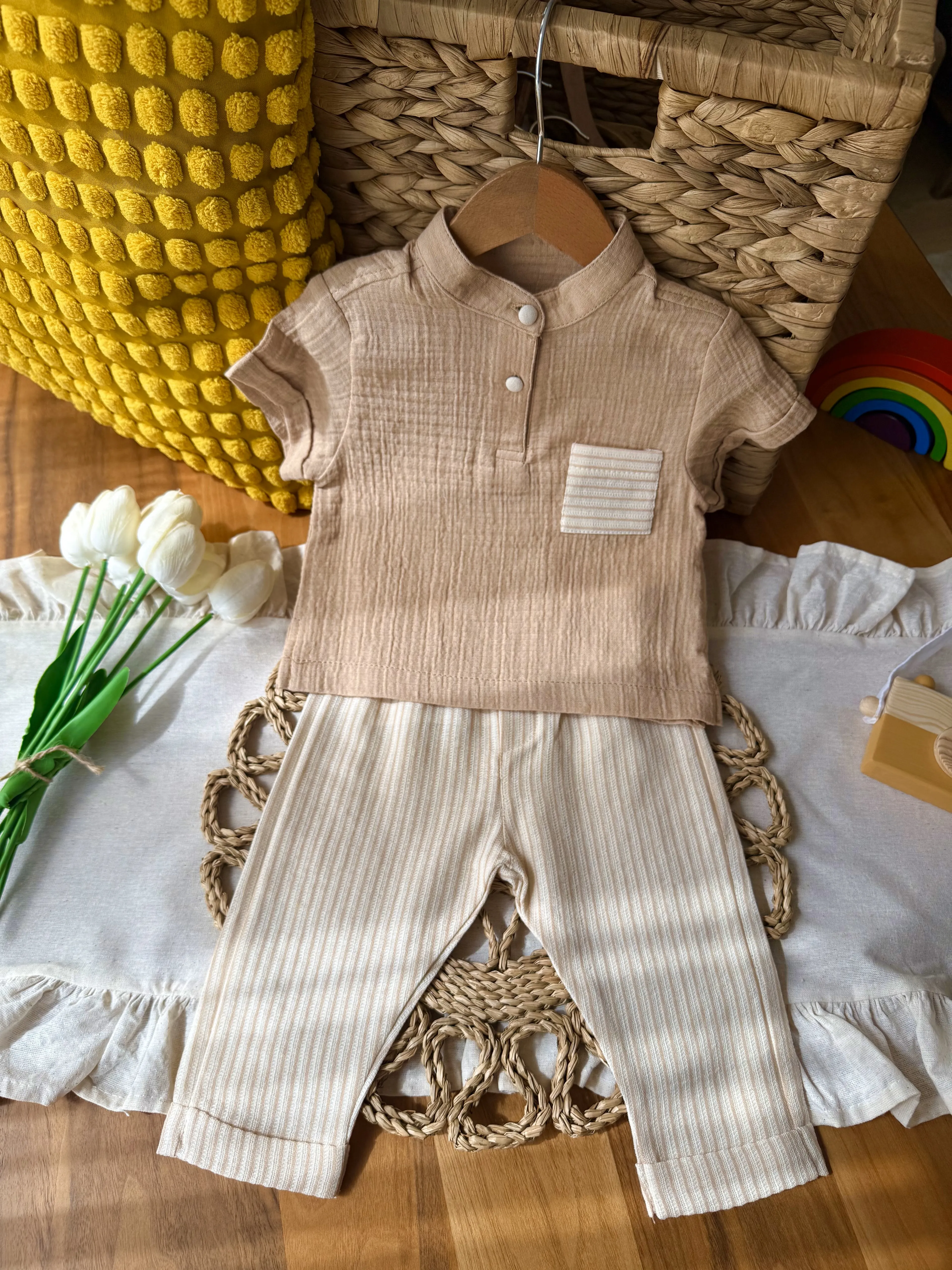 Erkek Bebek Kahverengi 2'li Takım