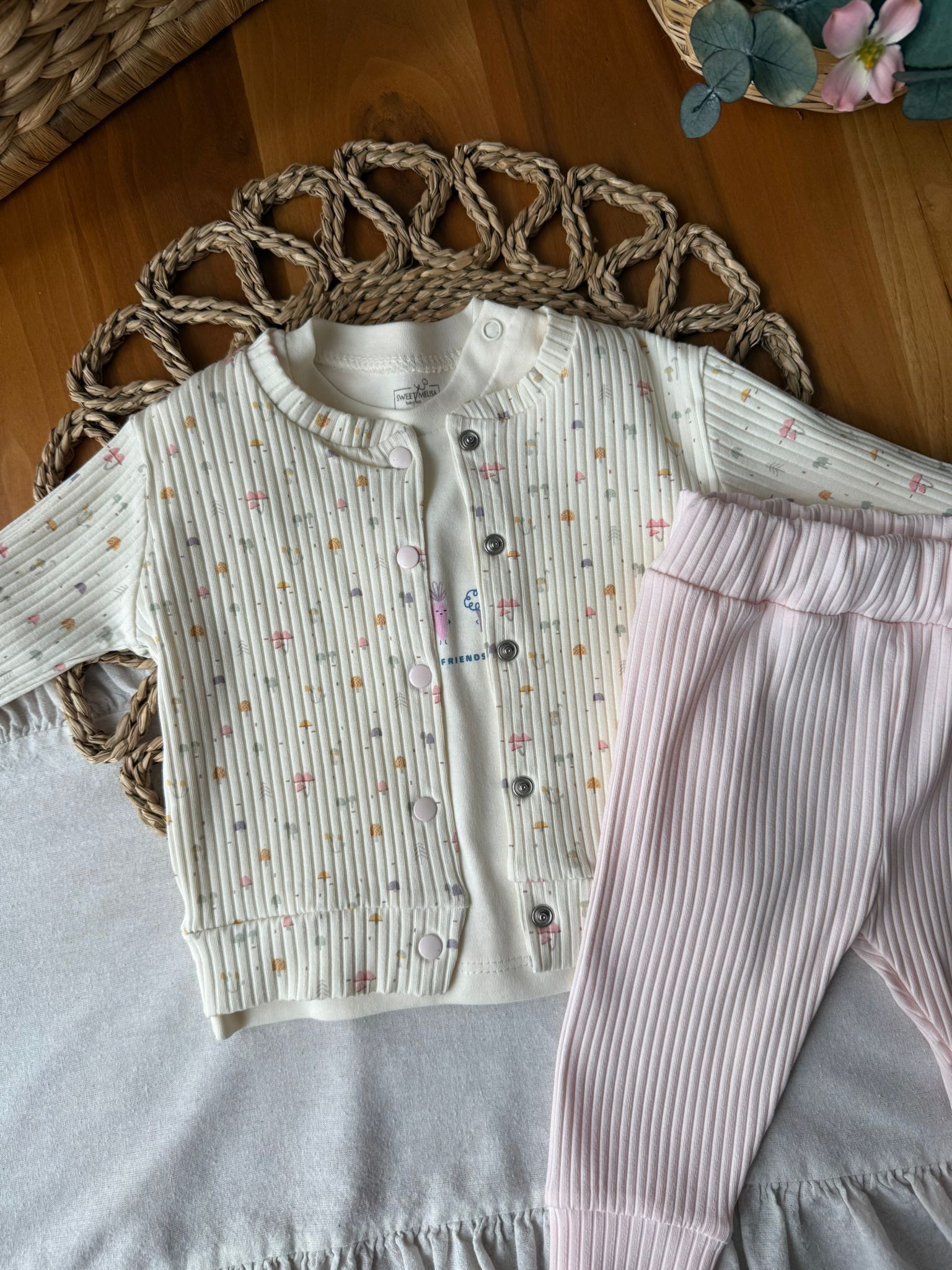 Kız Bebek Pembe 3'lü Takım