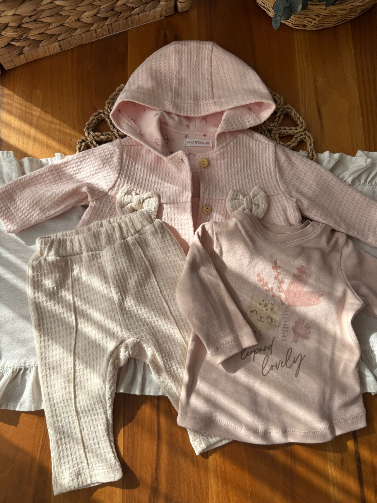 Kız Bebek Lovely 3'lü Pembe Takım