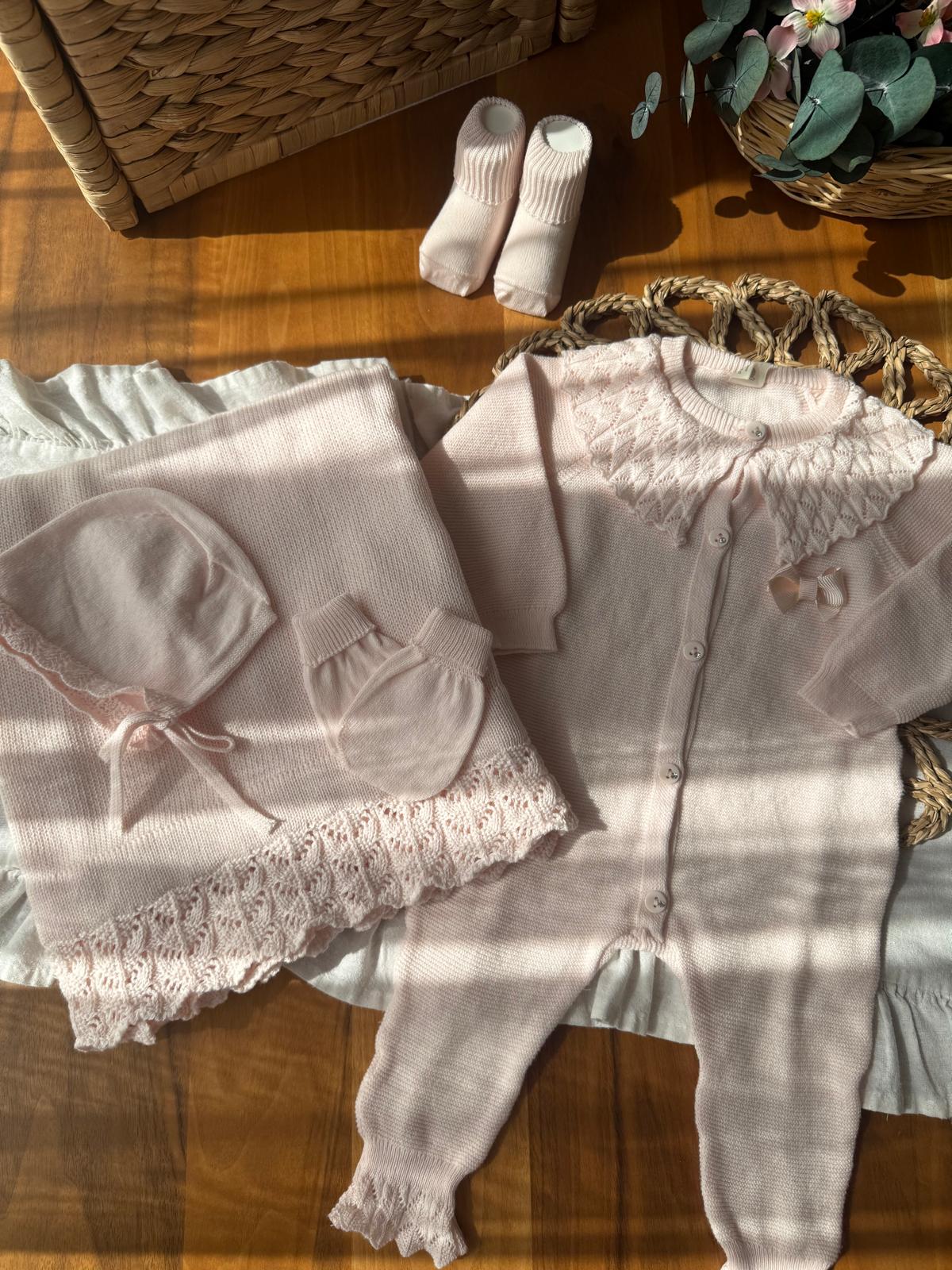 Kız Bebek %100 Pamuk 0-3 Ay Pembe 5'li Set