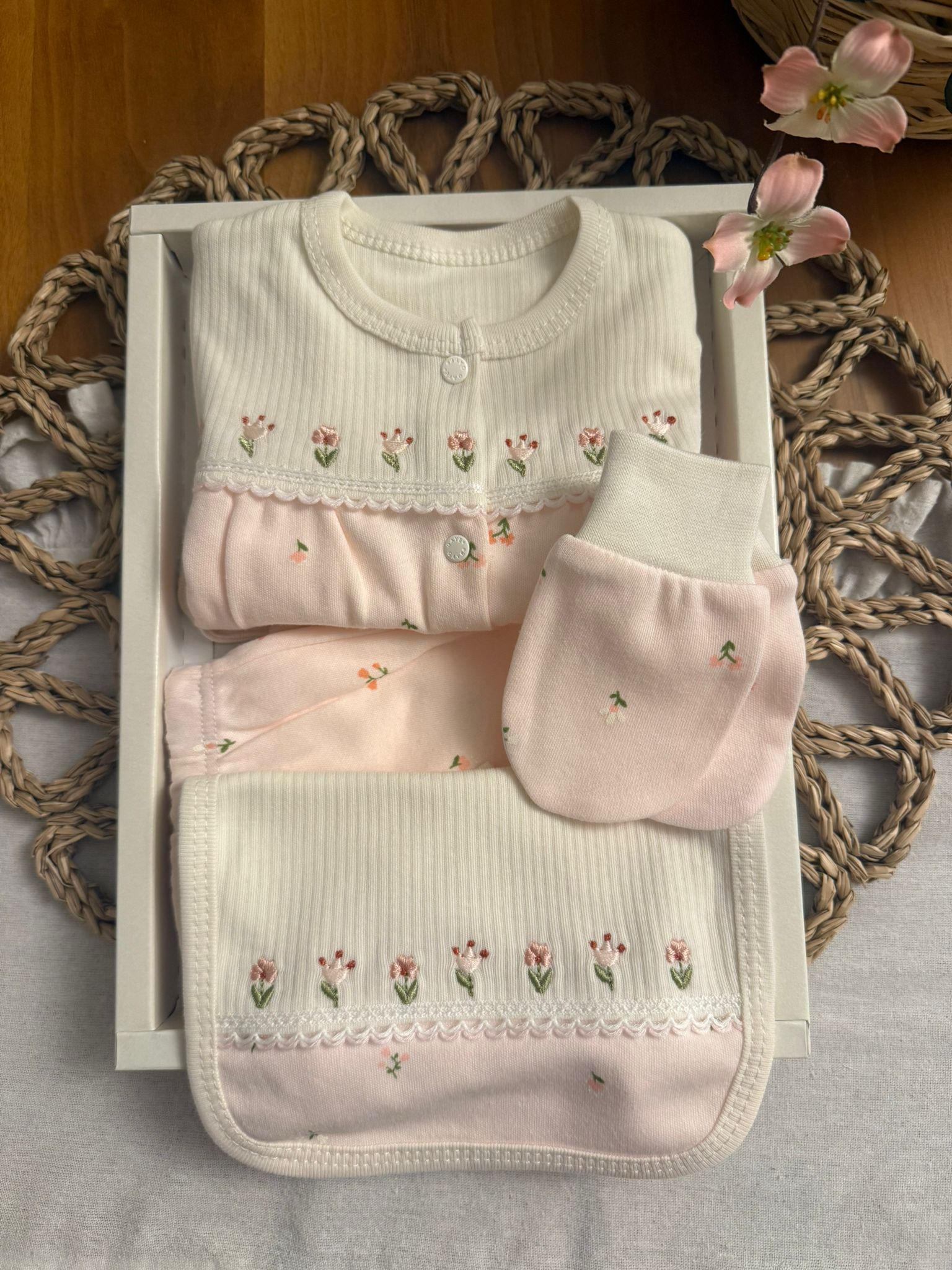 Kız Bebek 0-3 Ay Somon 5'li Set