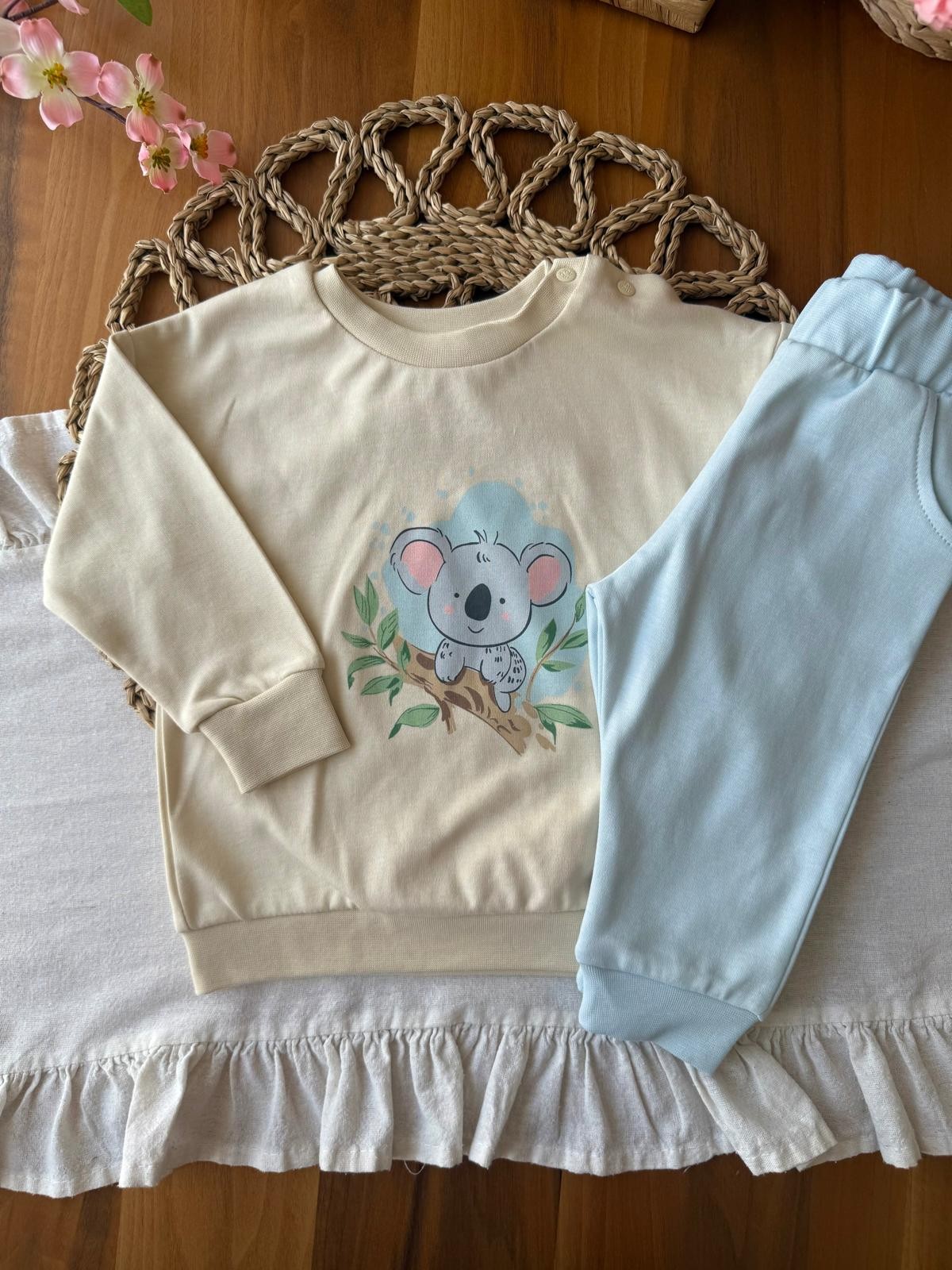 Erkek Bebek Organik Koala 2'li Takım
