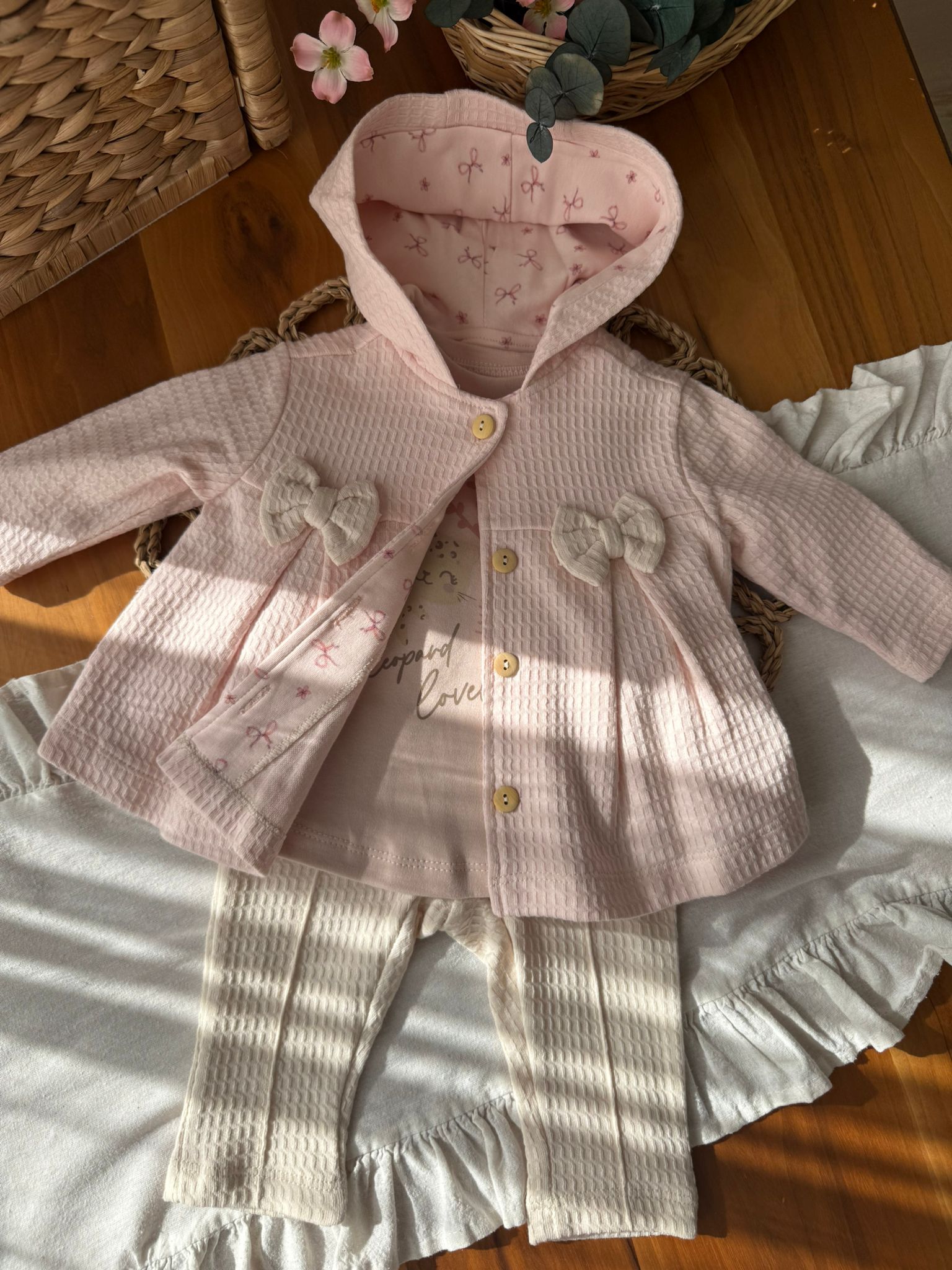 Kız Bebek Lovely 3'lü Pembe Takım