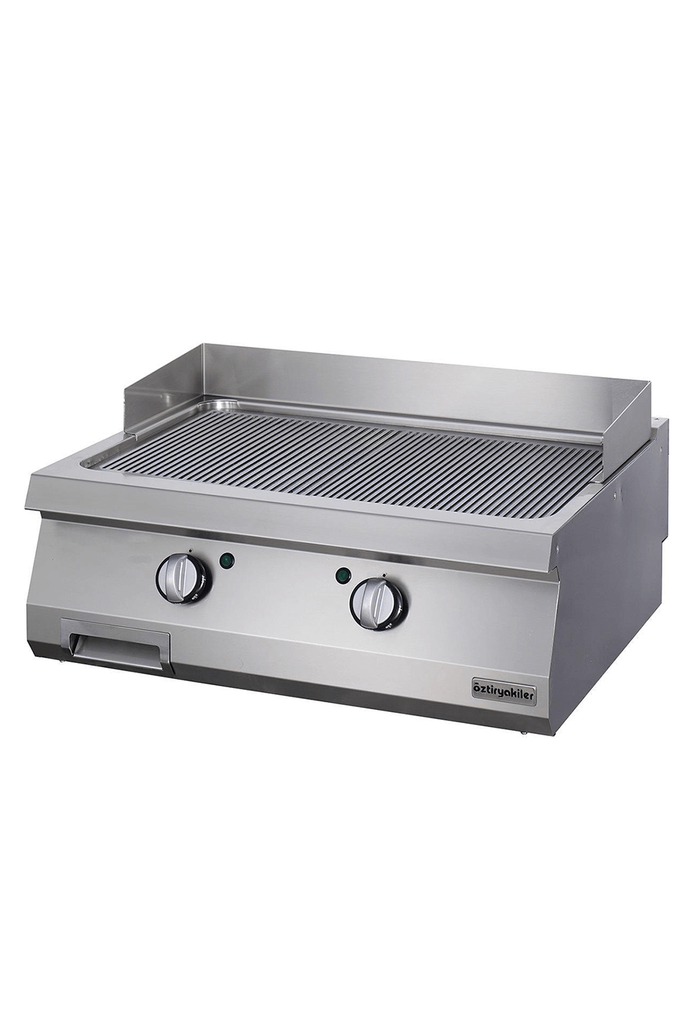 Grill Plate Set Üstü 700 Seri Elektrikli Oluklu 80x70x30-Sert Krom Kaplı