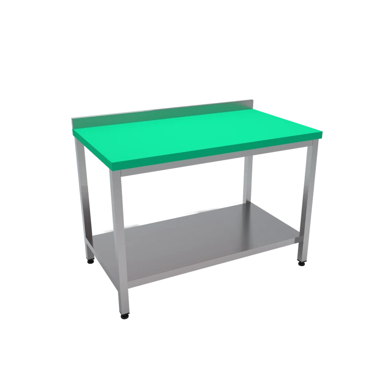 Çalışma Tezgahı Taban Raflı Polietilen Tablalı 200x70x85 CM Turkuaz