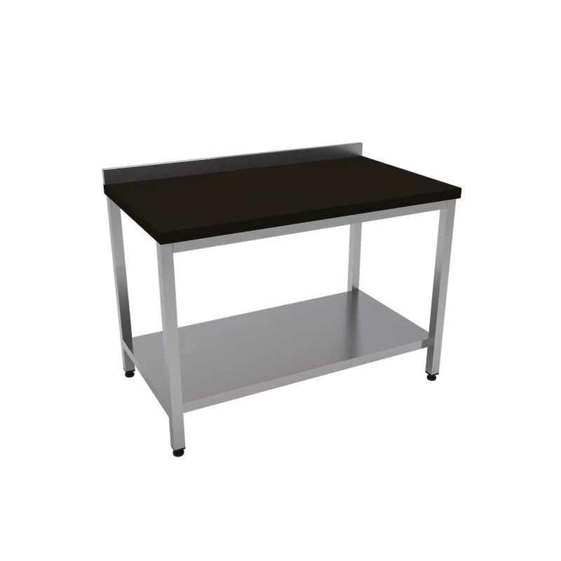 Çalışma Tezgahı Taban Raflı Polietilen Tablalı 200x70x85 CM Siyah