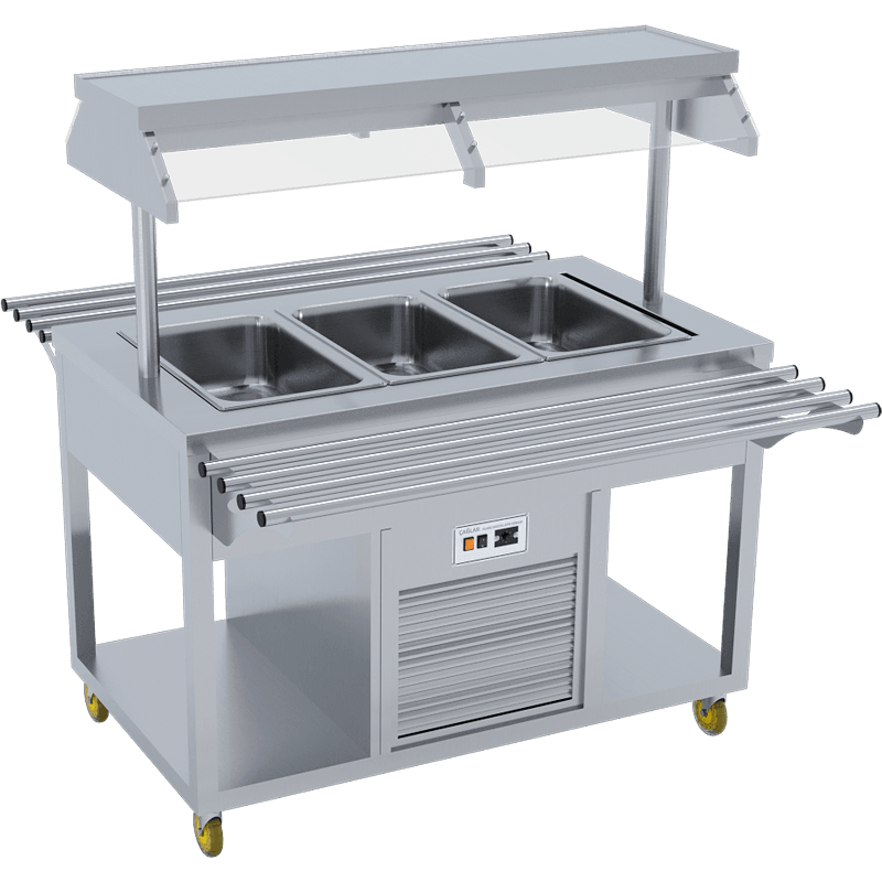 Paslanmaz Gövdeli Salatbar 120x70x85/145 CM